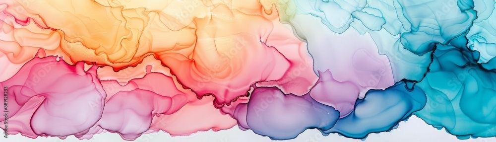 Poster abstract watercolor background with vibrant colors and flowing patterns.