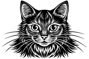 Silhouette Cat vector logo design. Vector cat silhouette view side for retro logos, Isolated on a white background