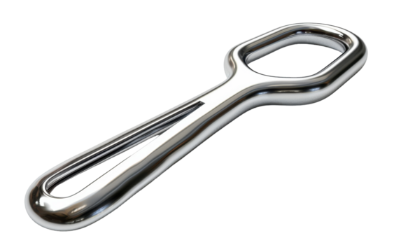 Chrome Metal Bottle Opener With Curved Handle