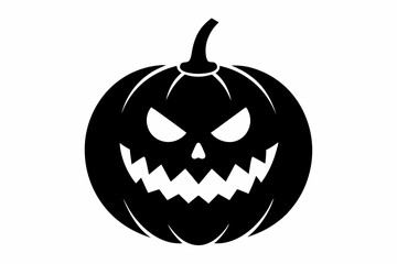 Halloween pumpkin black vector silhouette