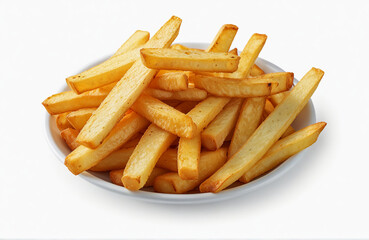 French fries ,cut out on white background