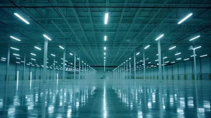Big empty warehouse interior