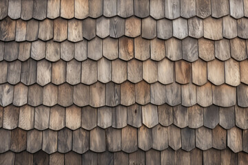 Processed collage of rustic barn roof shingles surface texture. Background for banner, backdrop