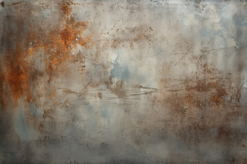 Processed collage of old rusty metal sheet texture in daylight. Background for banner