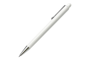 White ball point pen isolated on transparent background