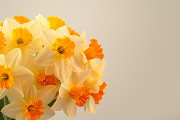 Obraz premium A tight shot of a bloom against a pristine white backdrop, superimposed with an out-of-focus floral image behind. Beautiful simple AI generated image in 4K, unique.