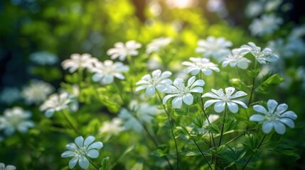 White Flowers in Sunlight