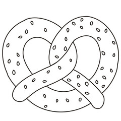 Pretzel Black and White Hand Drawn 