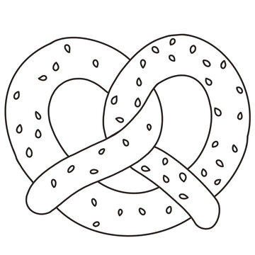 recommend clip art: Pretzel Black and White Hand Drawn 