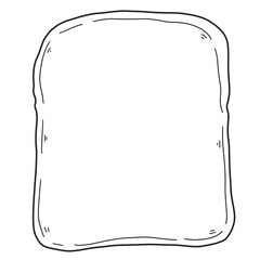 Bread Slice Black and White Hand Drawn 