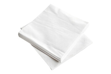 White stack napkin isolated on transparent background