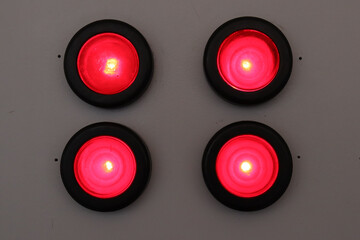 four red lamps are turned on
