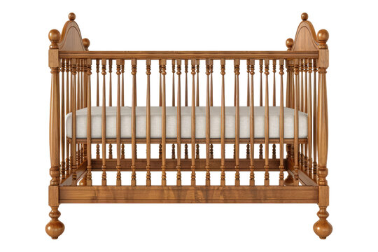recommend clip art: Wooden baby crib isolated on transparent background