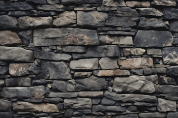 Fototapeta premium Processed collage of old medieval stone wall texture in daylight. Background for banner