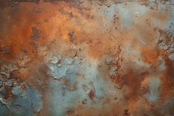 Obraz premium Processed collage of old rusty metal sheet texture in daylight. Background for banner