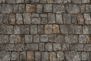 Obraz premium Processed collage of old street pavement surface texture. Background for banner, backdrop