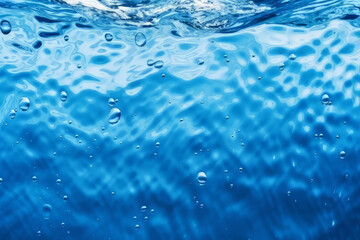 Processed collage of blue water waves texture in sunlight. Background for banner, backdrop