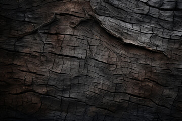 Processed collage of old black tree bark surface texture. Background for banner, backdrop