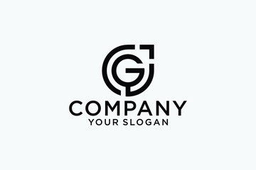 Creative initial letter G logo vector with Arrow. Simple letter G logo design with arrow on the side pointing upwards.