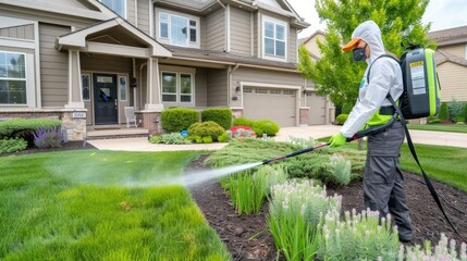 A Residential Lawn Treatment in Summer