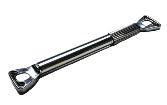 Silver Metal Rod With Grooved Section And Two Open-Ended Handles