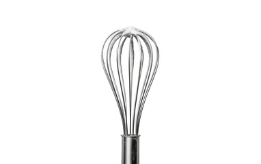 A Silver Whisk With Flour Coating After Mixing