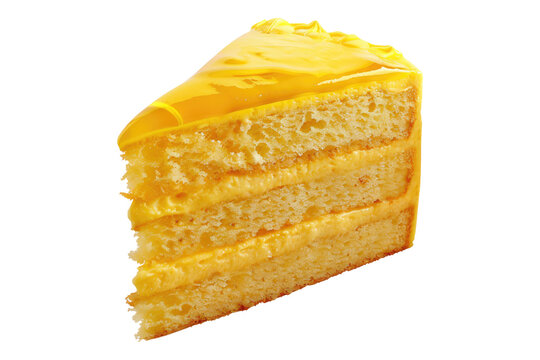 recommend clip art: Yellow cake of slice isolated on transparent background