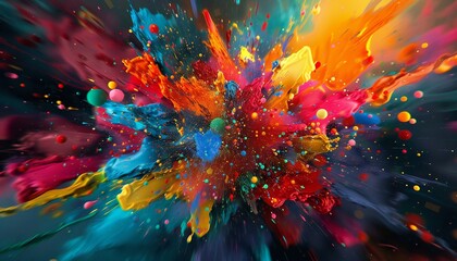 Splashes of paint burst out, creating a wonderful background