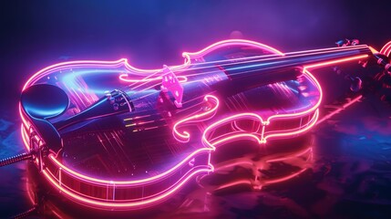 Energetic 3D Neonlit Alto Viola with Vibrant Colors
