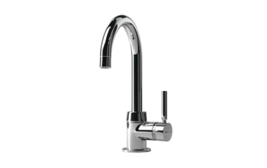 Modern Chrome Single-Handle Kitchen Faucet With Curved Spout