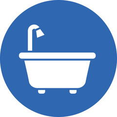 Bathtub glyph circle icon