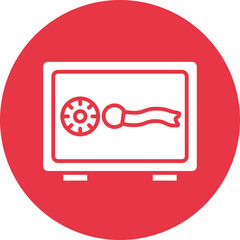 Safe box glyph circle icon