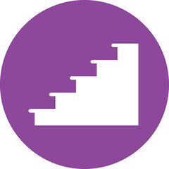 Stairs glyph circle icon