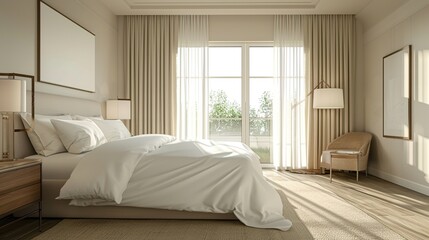 Modern Bedroom with Neutral Tones and Natural Light