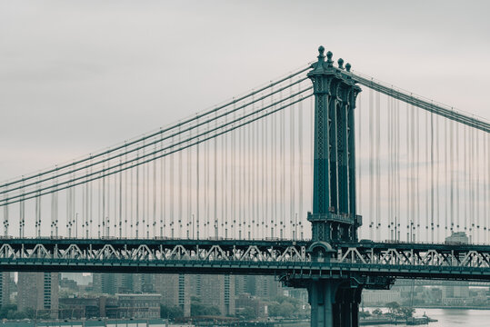 Manhattan bridge on a cloudy day