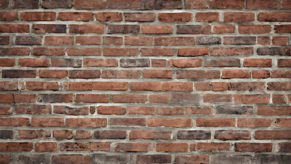 Fototapeta premium Rustic Brick Wall with Weathered Bricks and Mortar