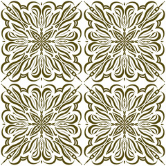 tiles floral design elements. Seamless patterns, seamless borders, circle frame. Beautiful for any plain and chic elegance designs and wallpaper
