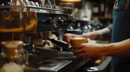 Naklejka premium Making Coffee