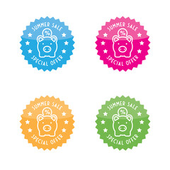 summer sale special offer - vector illustration seal collection