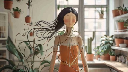 illustration female getting emdr Eye Movement Desensitization and Reprocessing therapy trauma minimalist