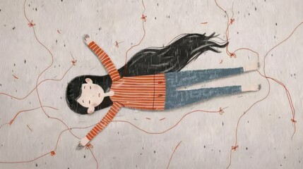 illustration female getting emdr Eye Movement Desensitization and Reprocessing therapy trauma minimalist