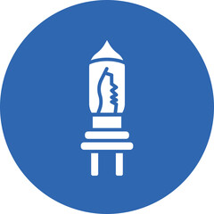 Lamp glyph circle icon