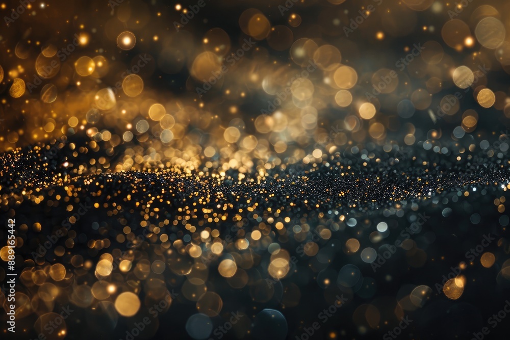 Poster abstract bokeh lights on dark background. use this image for backgrounds or festive designs.