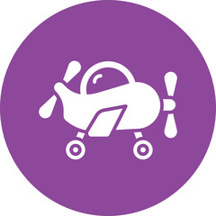 Airplane glyph circle icon