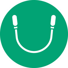 Jumping rope glyph circle icon