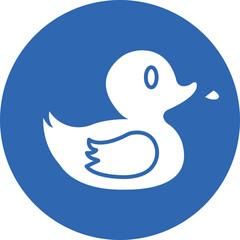 Duck glyph circle icon