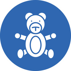 Teddy bear glyph circle icon