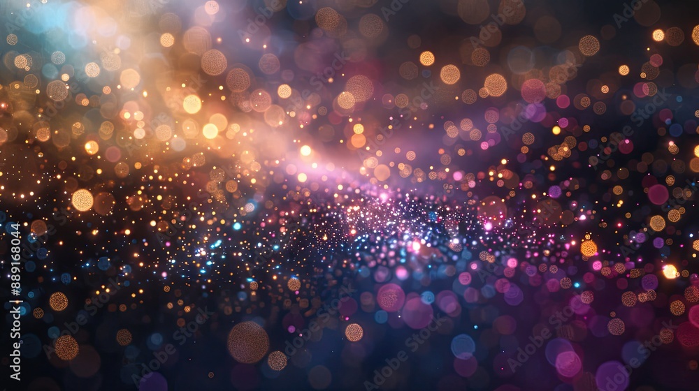 Poster abstract bokeh background with colorful lights. perfect for adding a festive, celebratory or magical
