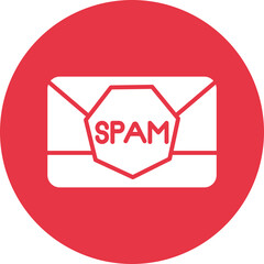 Spam glyph circle icon
