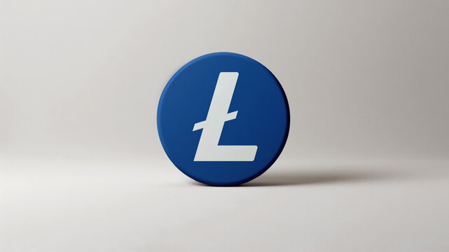 Litecoin 3d coin logo icon on a light background